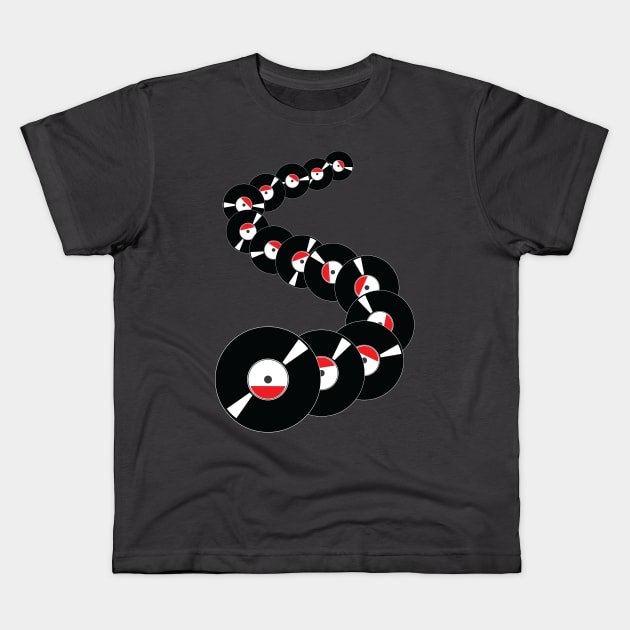 Vinyl Snake Kids T-Shirt by modernistdesign